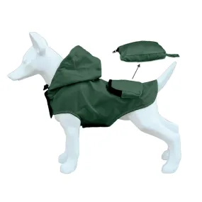 Pocket Poncho - Foldaway Dog Raincoat - Green