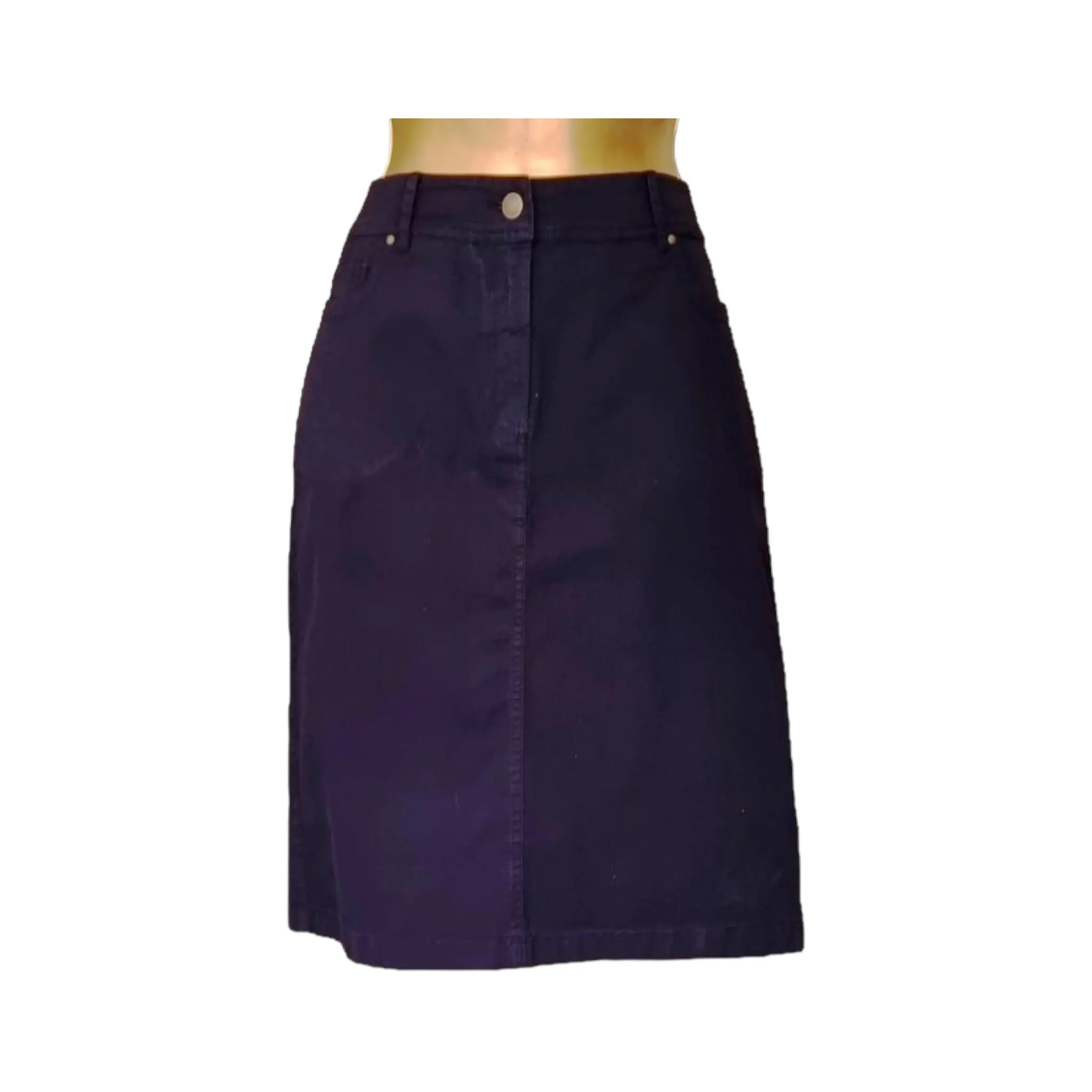 Pomodoro Navy, Stretch Cotton Skirt UK 10 EU 38 US 6