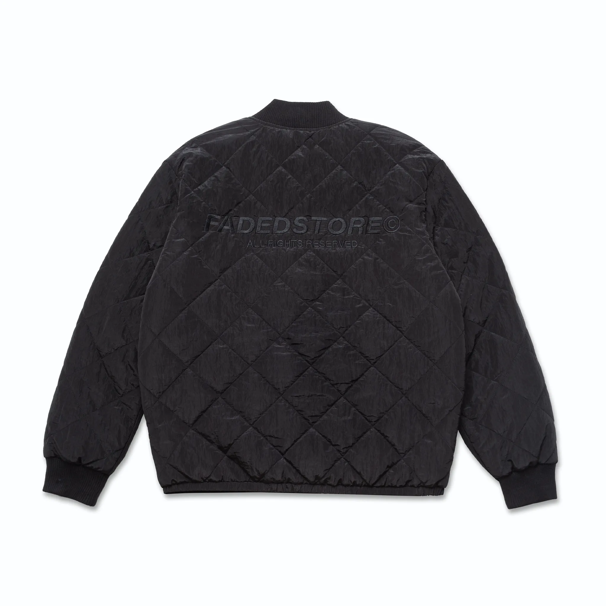 Quilted Bomber Jacket | Black