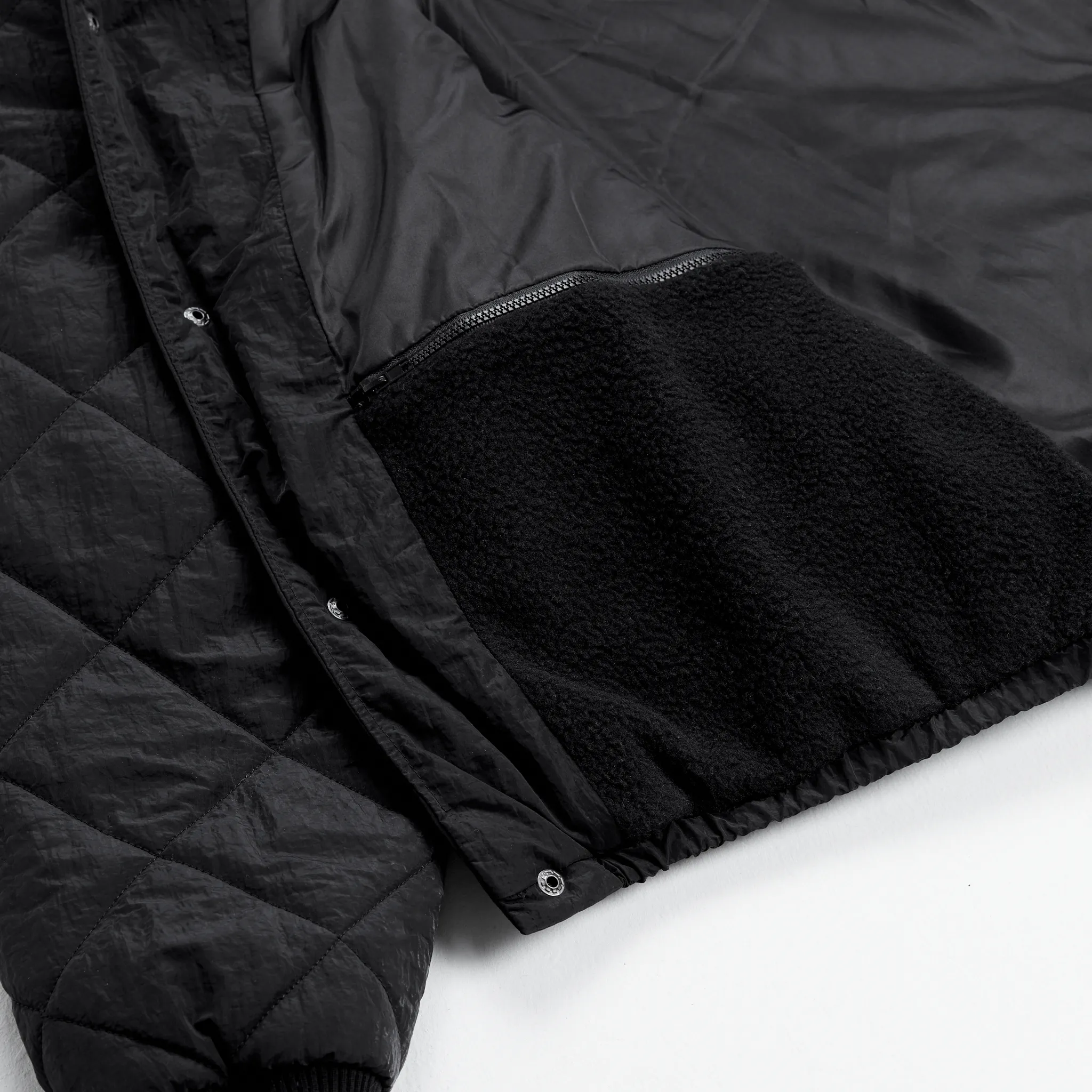 Quilted Bomber Jacket | Black