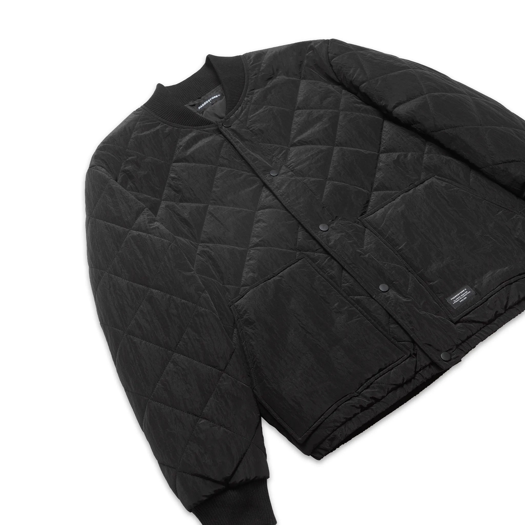 Quilted Bomber Jacket | Black