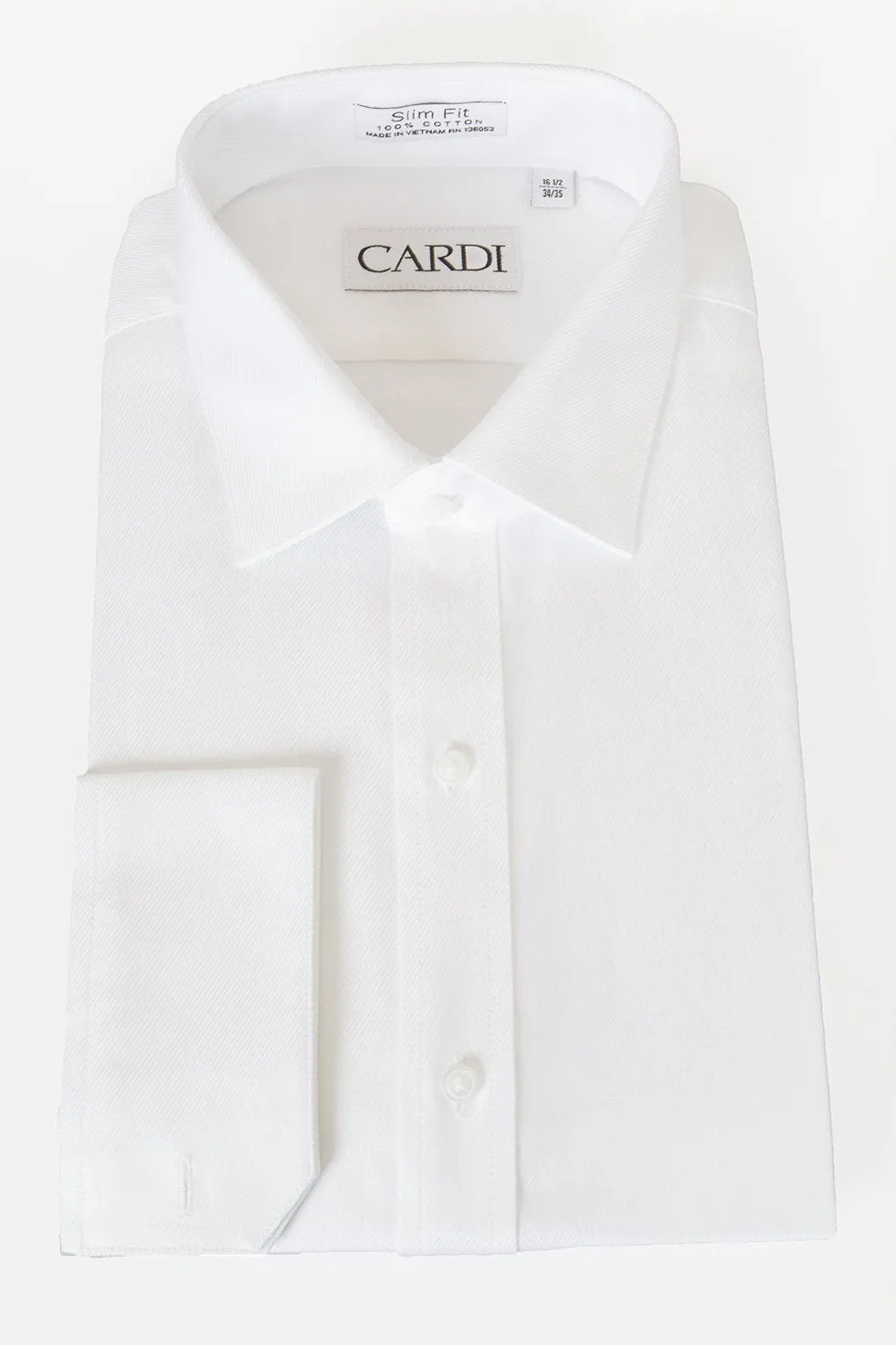 "Jamison" White Twill Spread Collar Dress Shirt