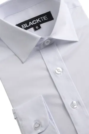 "Stretch" Kids White Laydown Dress Shirt