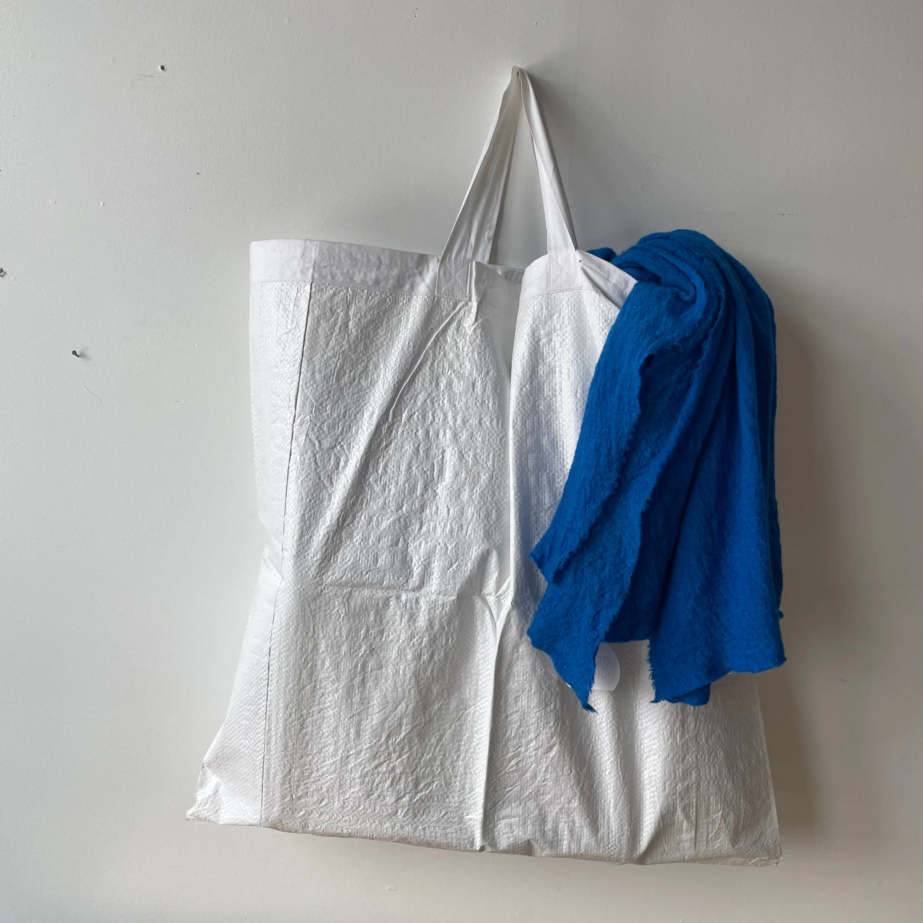 Recycled Material White Shopping Bag