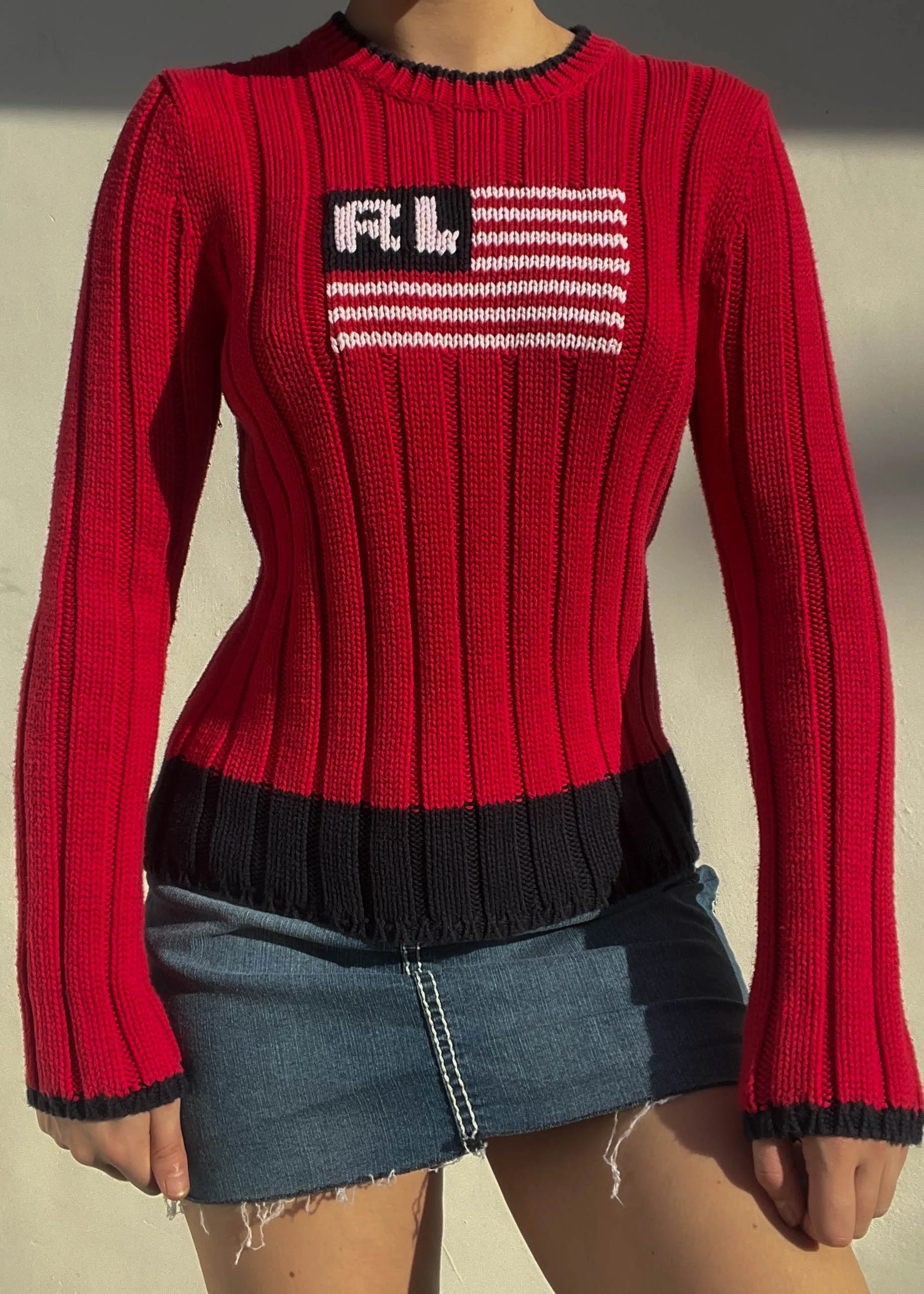 Red Ralph Lauren Flag Knit (S-S/M)