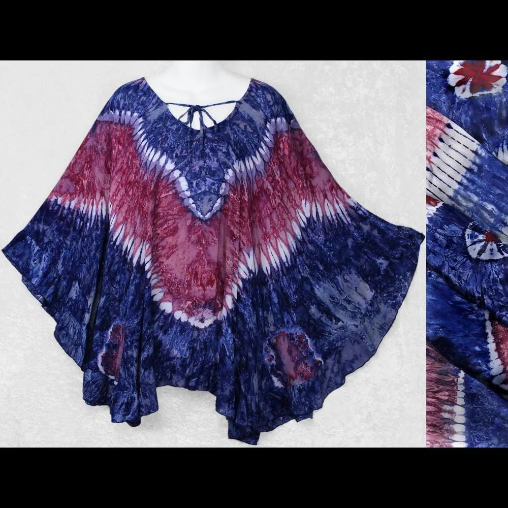 Red, White and Blue Cloak Top