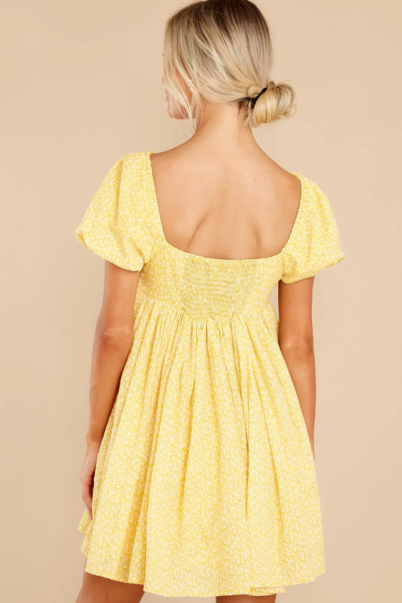 She's The One Yellow Floral Print Dress