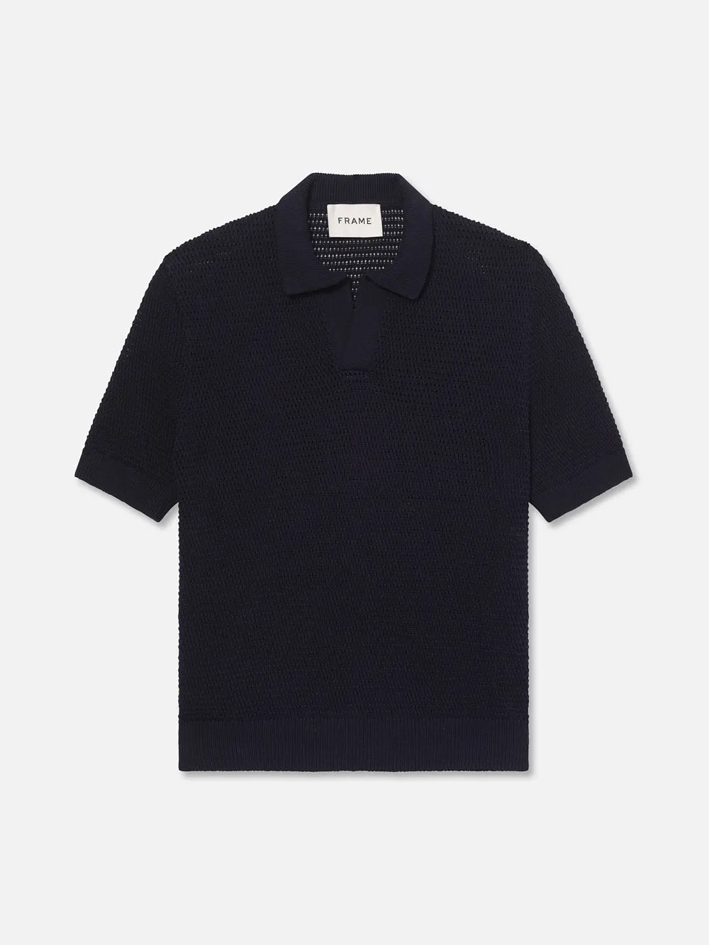 Short Sleeve Sweater Polo -- Navy