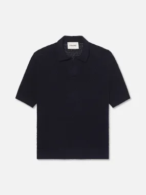 Short Sleeve Sweater Polo -- Navy