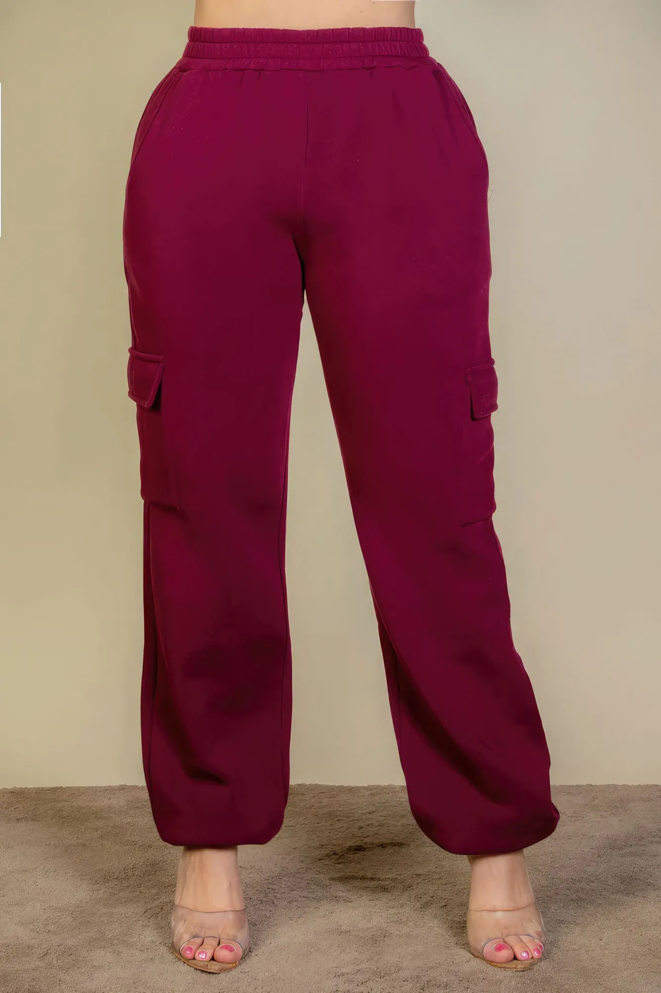 Side Pocket Drawstring Waist Women's Voluptuous ( ) Plus Size Sweatpants