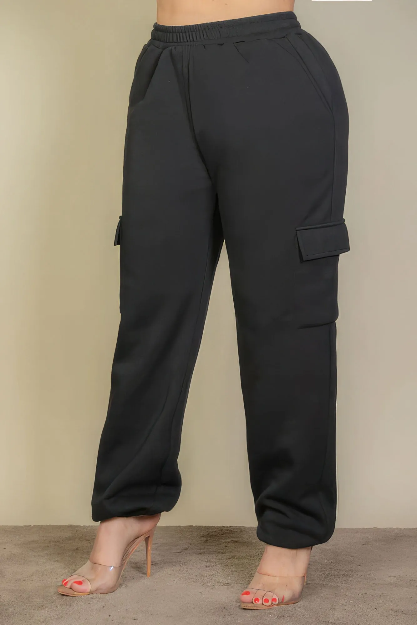 Side Pocket Drawstring Waist Women's Voluptuous ( ) Plus Size Sweatpants