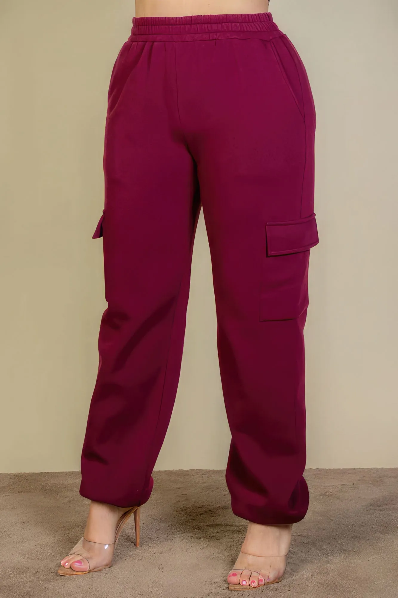 Side Pocket Drawstring Waist Women's Voluptuous ( ) Plus Size Sweatpants