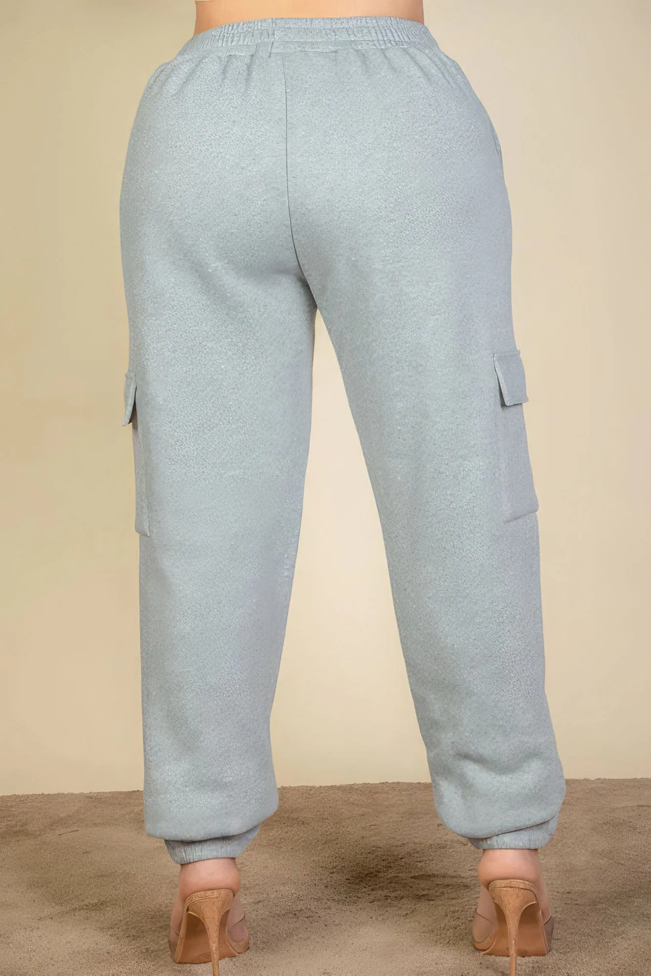 Side Pocket Drawstring Waist Women's Voluptuous ( ) Plus Size Sweatpants