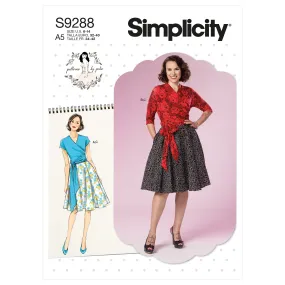 Simplicity Pattern 9288 Misses' Wrap Top & Flared Skirt