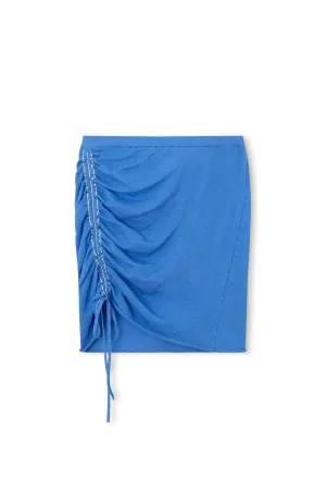 SKY CONTRAST KNIT MINI SKIRT - SKY