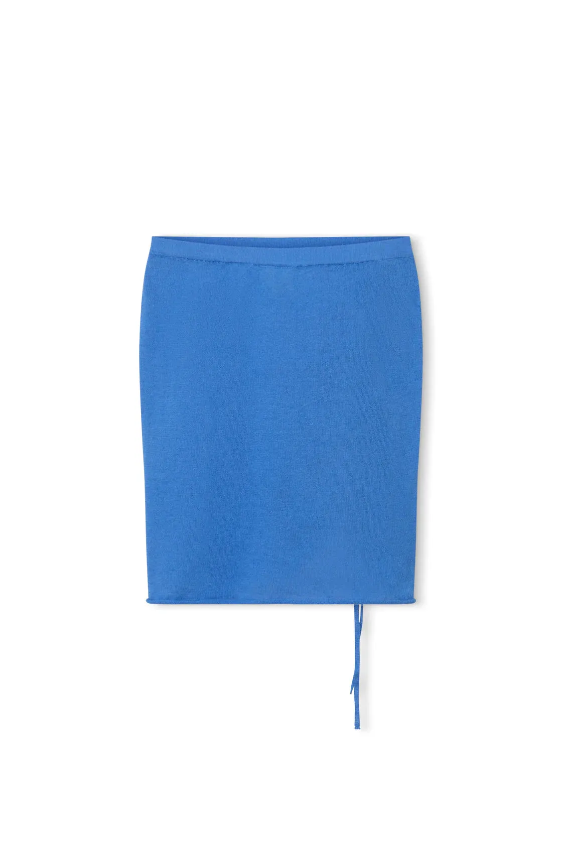 SKY CONTRAST KNIT MINI SKIRT - SKY