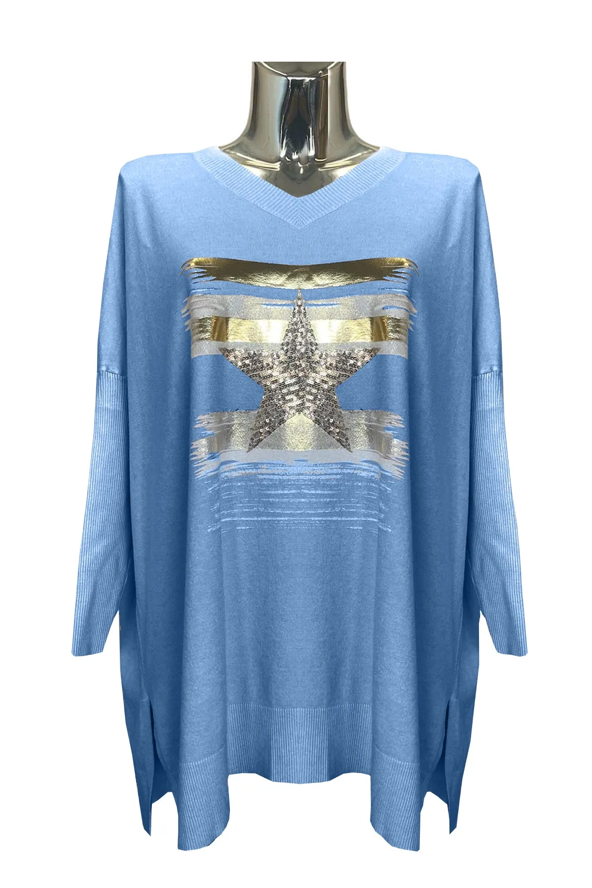 Star Foil Print Knit Jumper