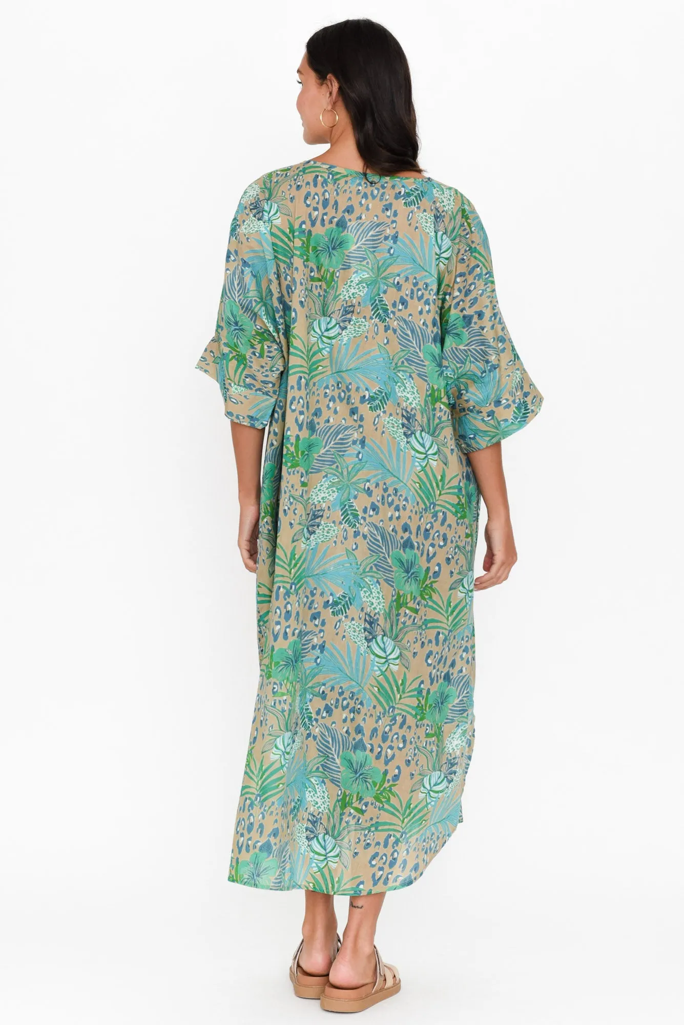 Stella Blue Jungle Cotton Shirt Dress