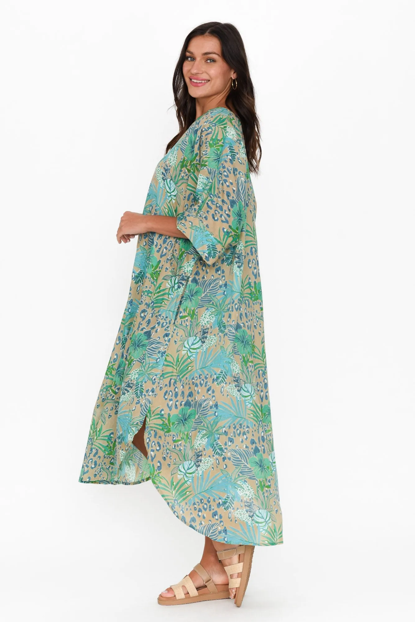 Stella Blue Jungle Cotton Shirt Dress