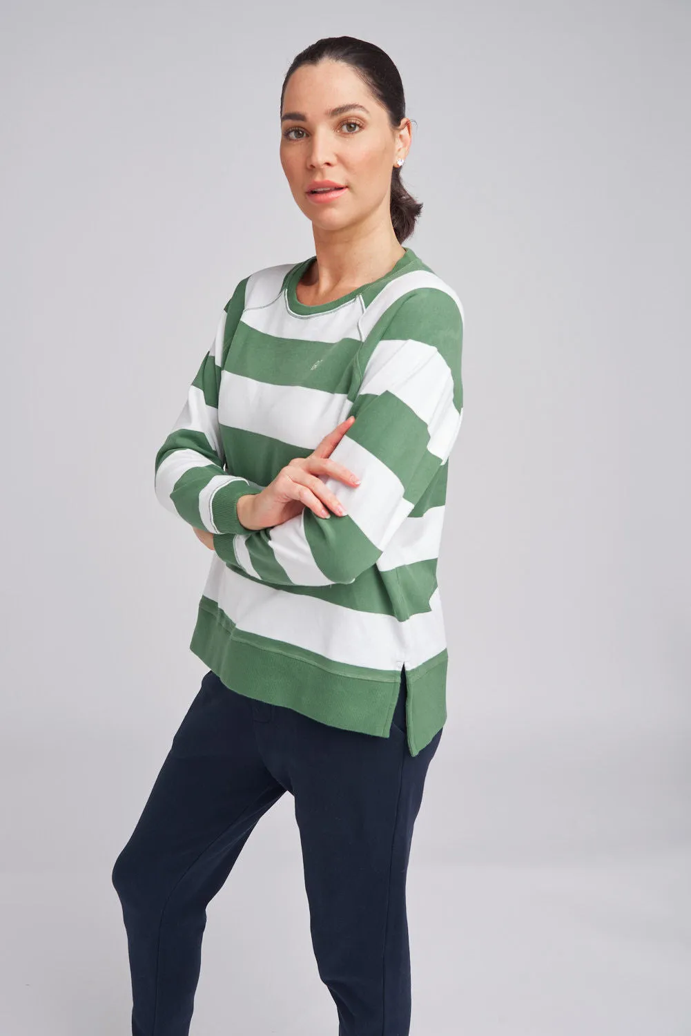 Stripe Sweater Green/White