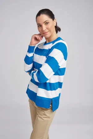 Stripe Sweater Opal/White