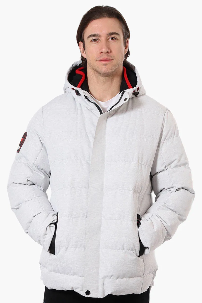 Super Triple Goose Knit Collar Bubble Bomber Jacket - White