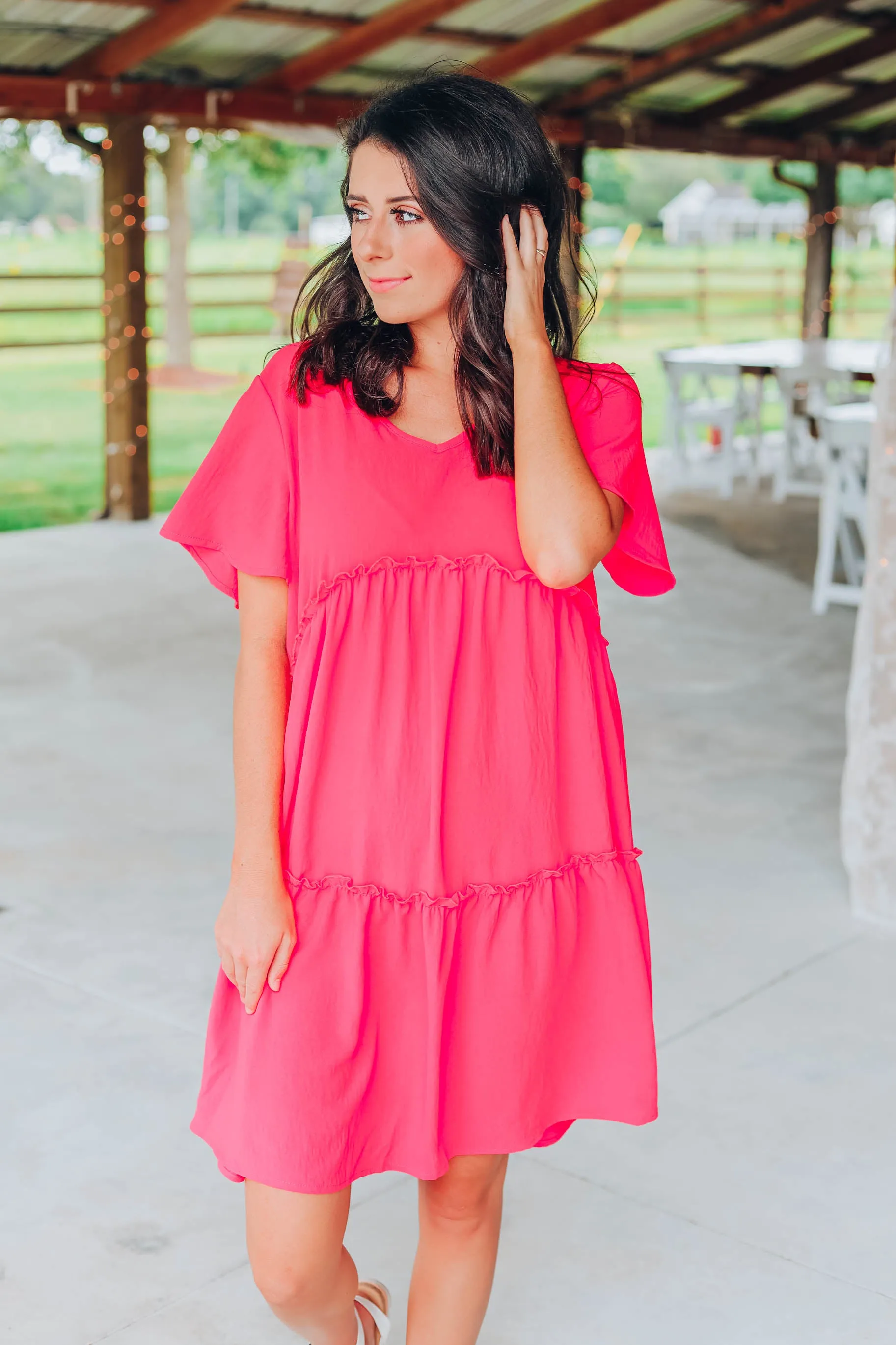 Sweet Babydoll Dress - Coral- FINAL SALE