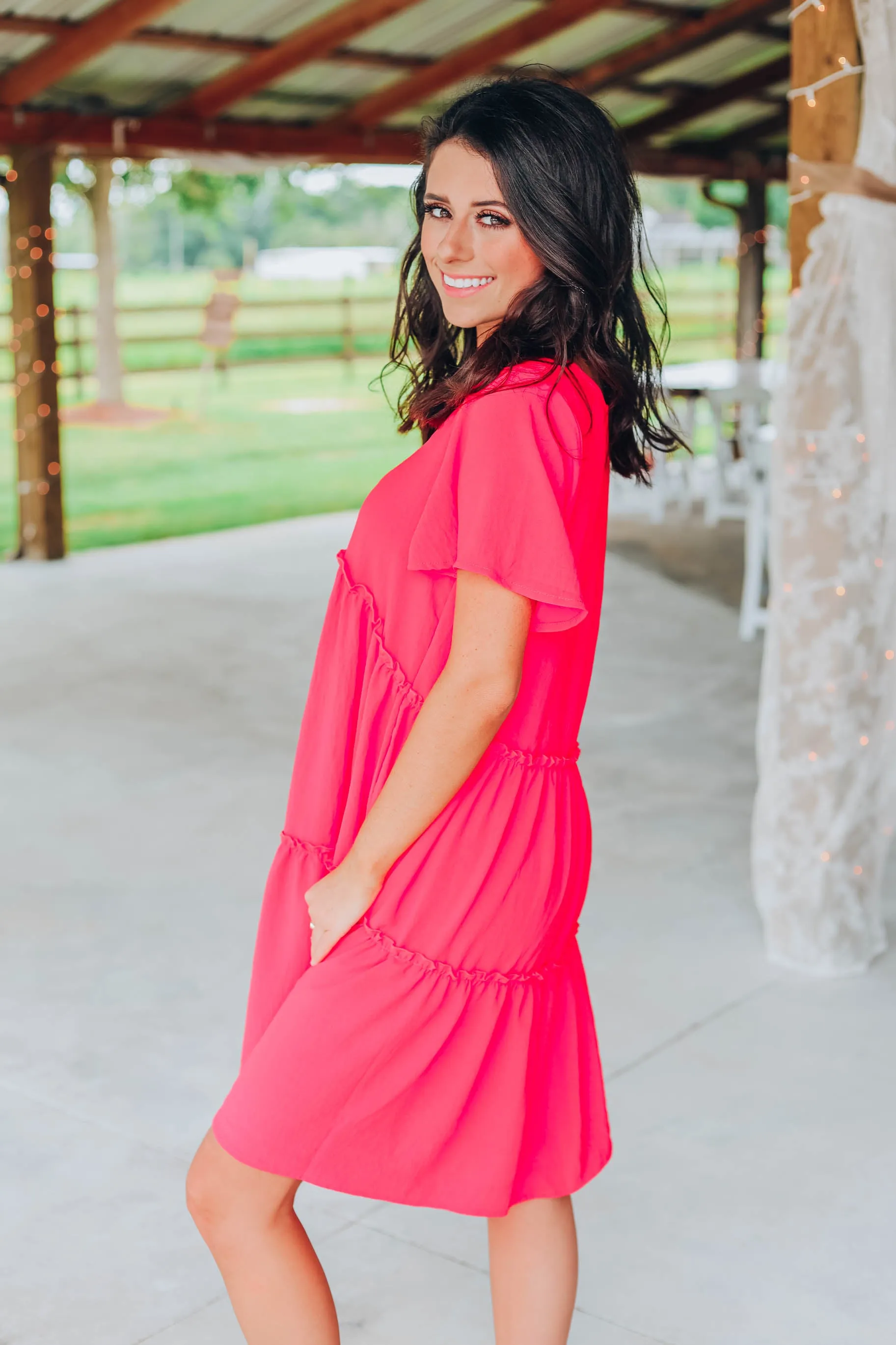 Sweet Babydoll Dress - Coral- FINAL SALE