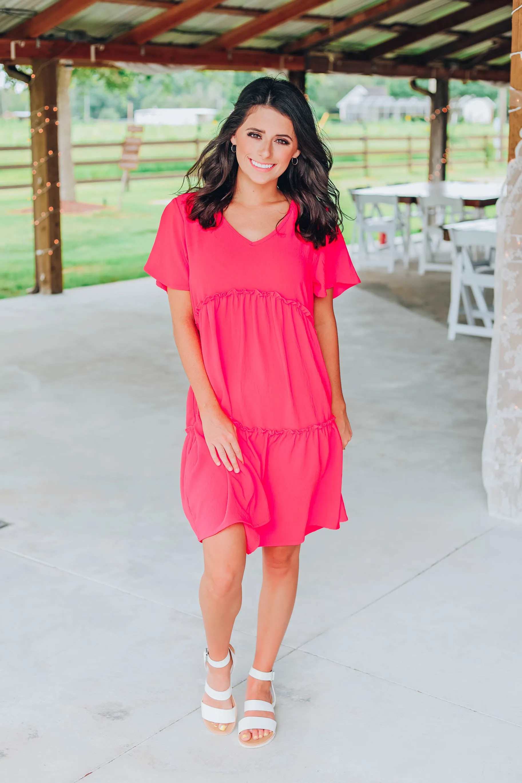 Sweet Babydoll Dress - Coral- FINAL SALE