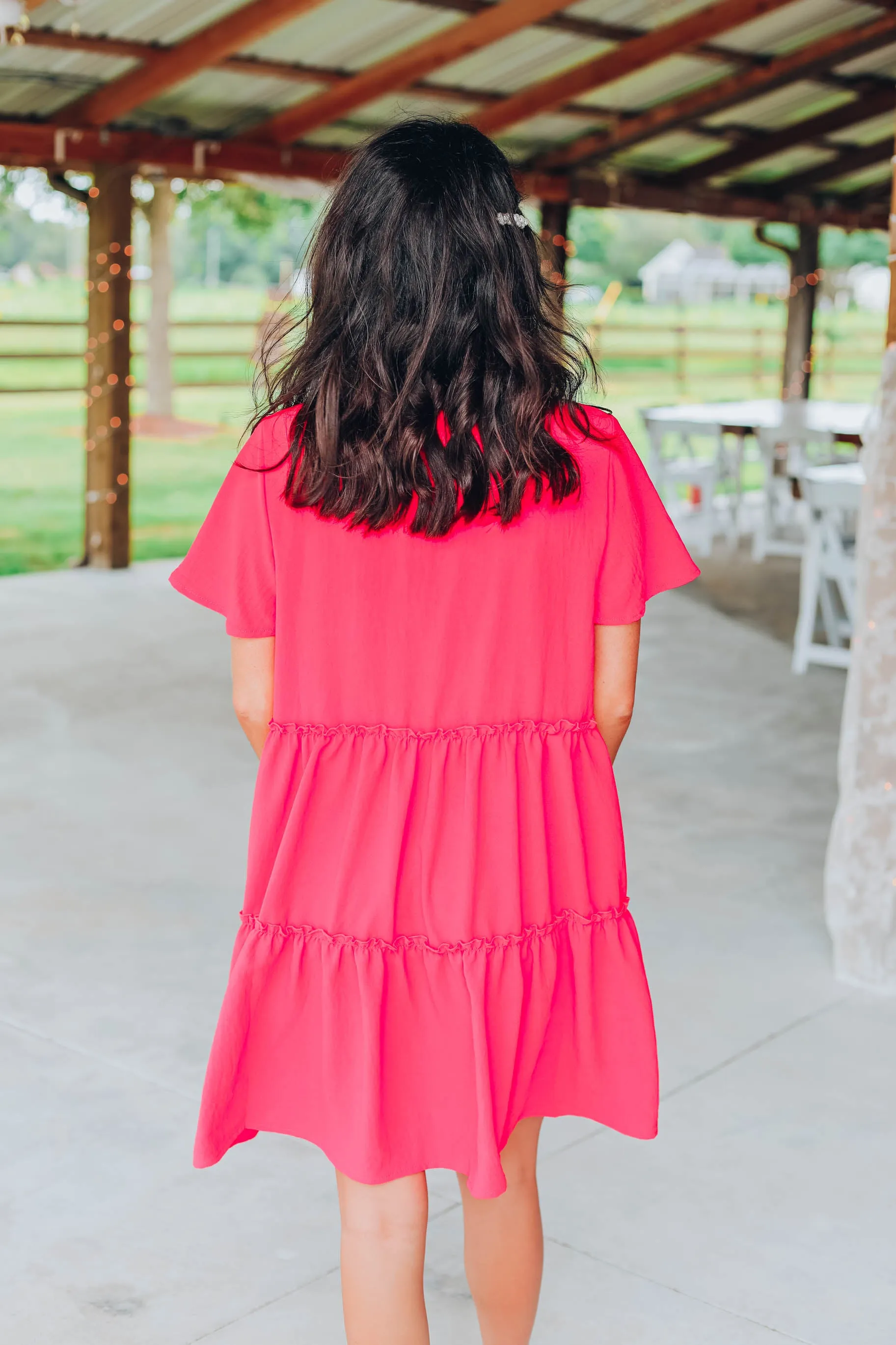 Sweet Babydoll Dress - Coral- FINAL SALE