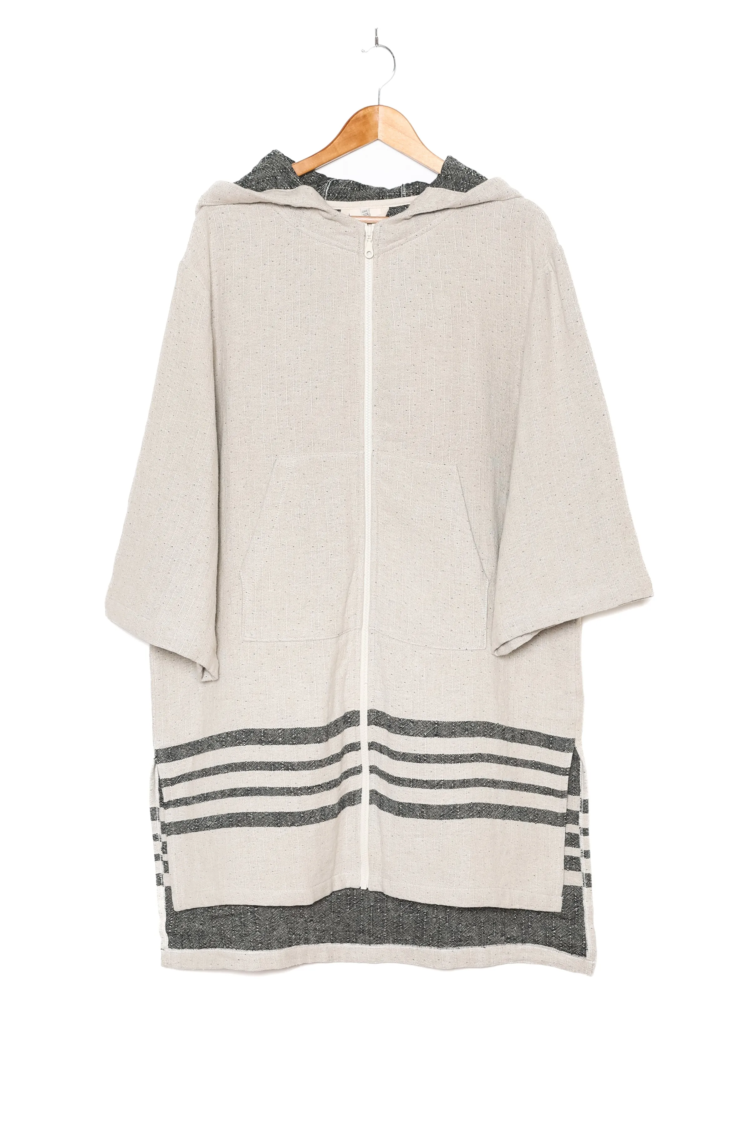 THE ECHO | Unisex Linen Blend Zip Poncho