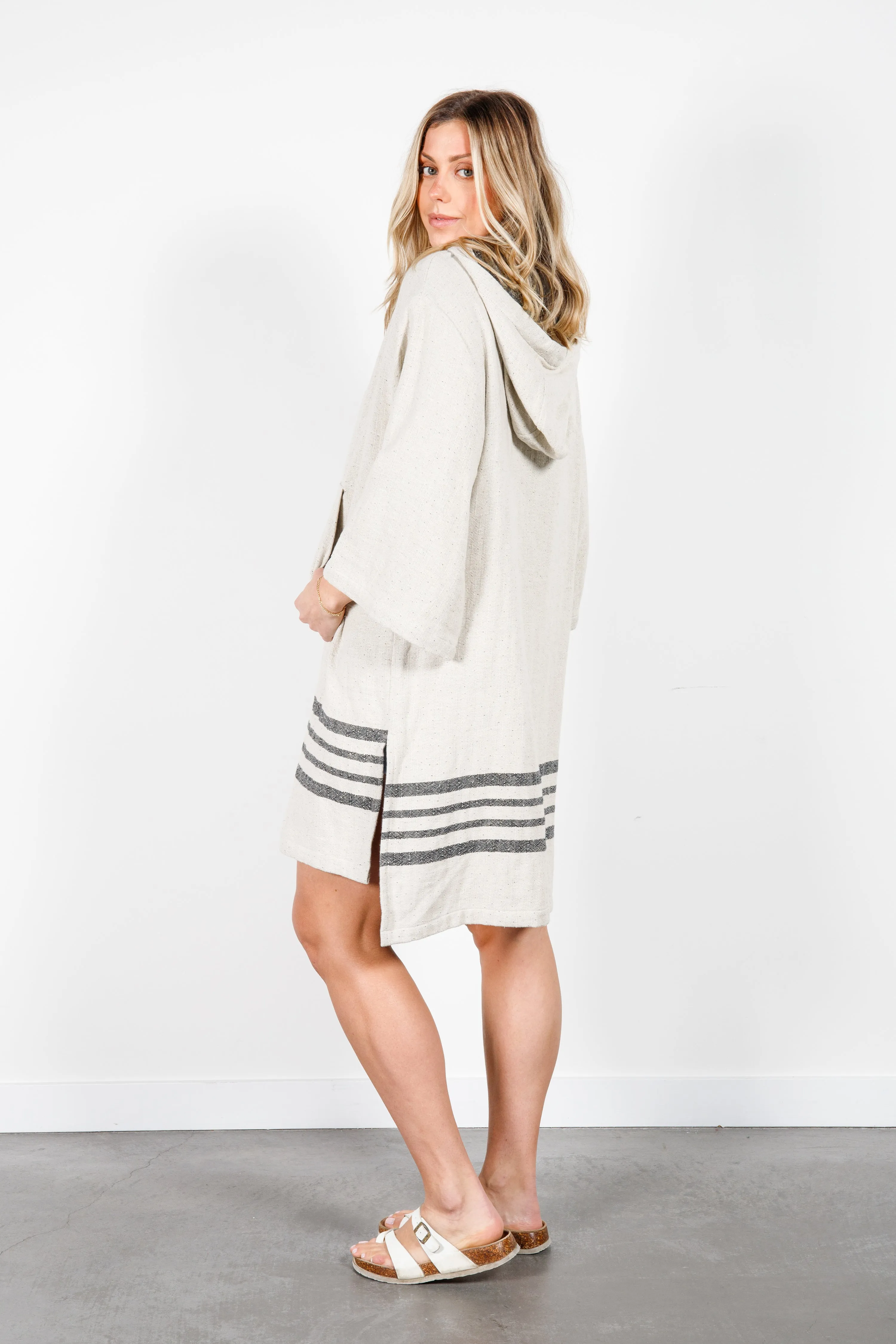 THE ECHO | Unisex Linen Blend Zip Poncho