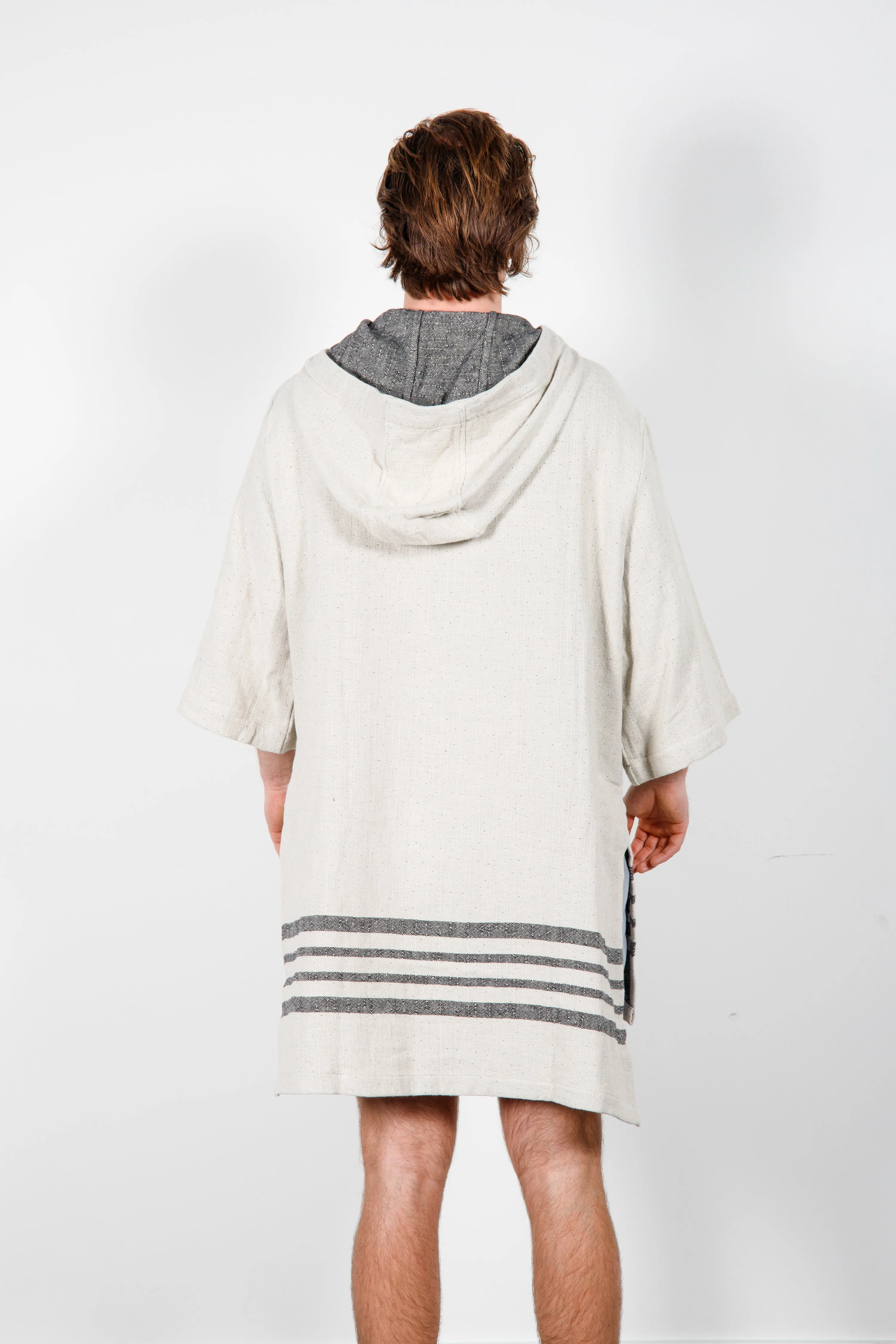 THE ECHO | Unisex Linen Blend Zip Poncho