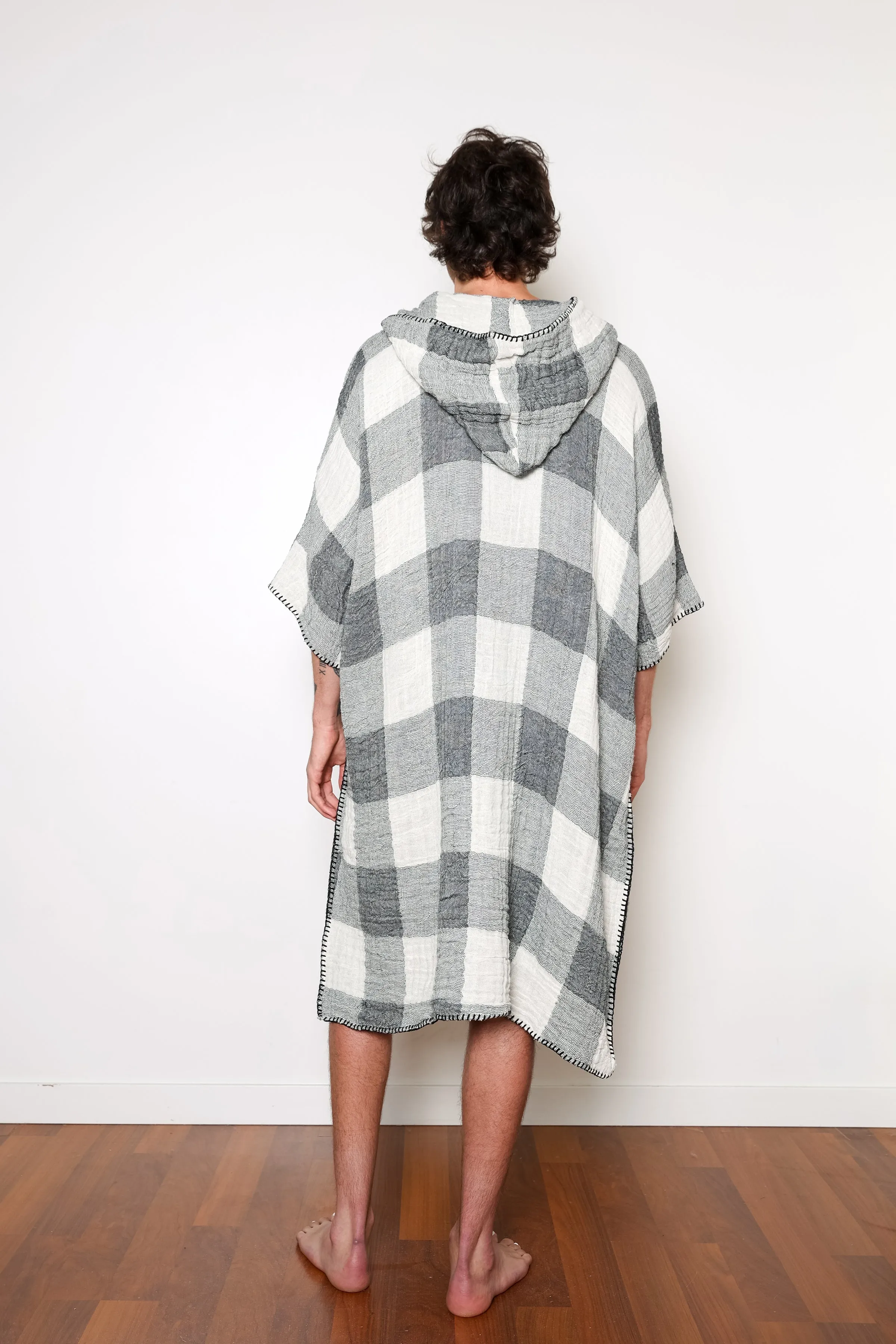 THE LIMITED EDITION PLAID COCOON | Men's Muslin Surf Poncho