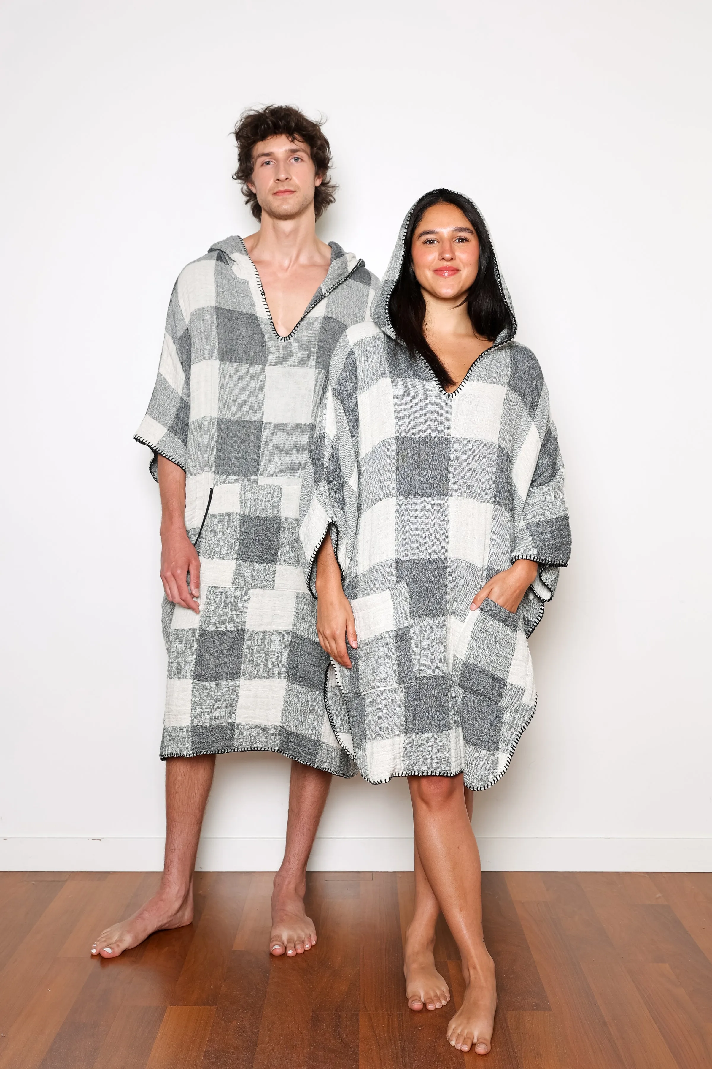 THE LIMITED EDITION PLAID COCOON | Men's Muslin Surf Poncho