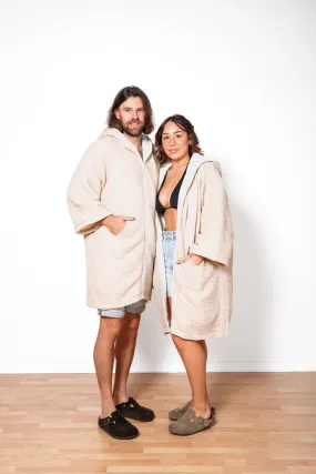 THE POLAR | Unisex Fleece-lined Muslin Zip Poncho