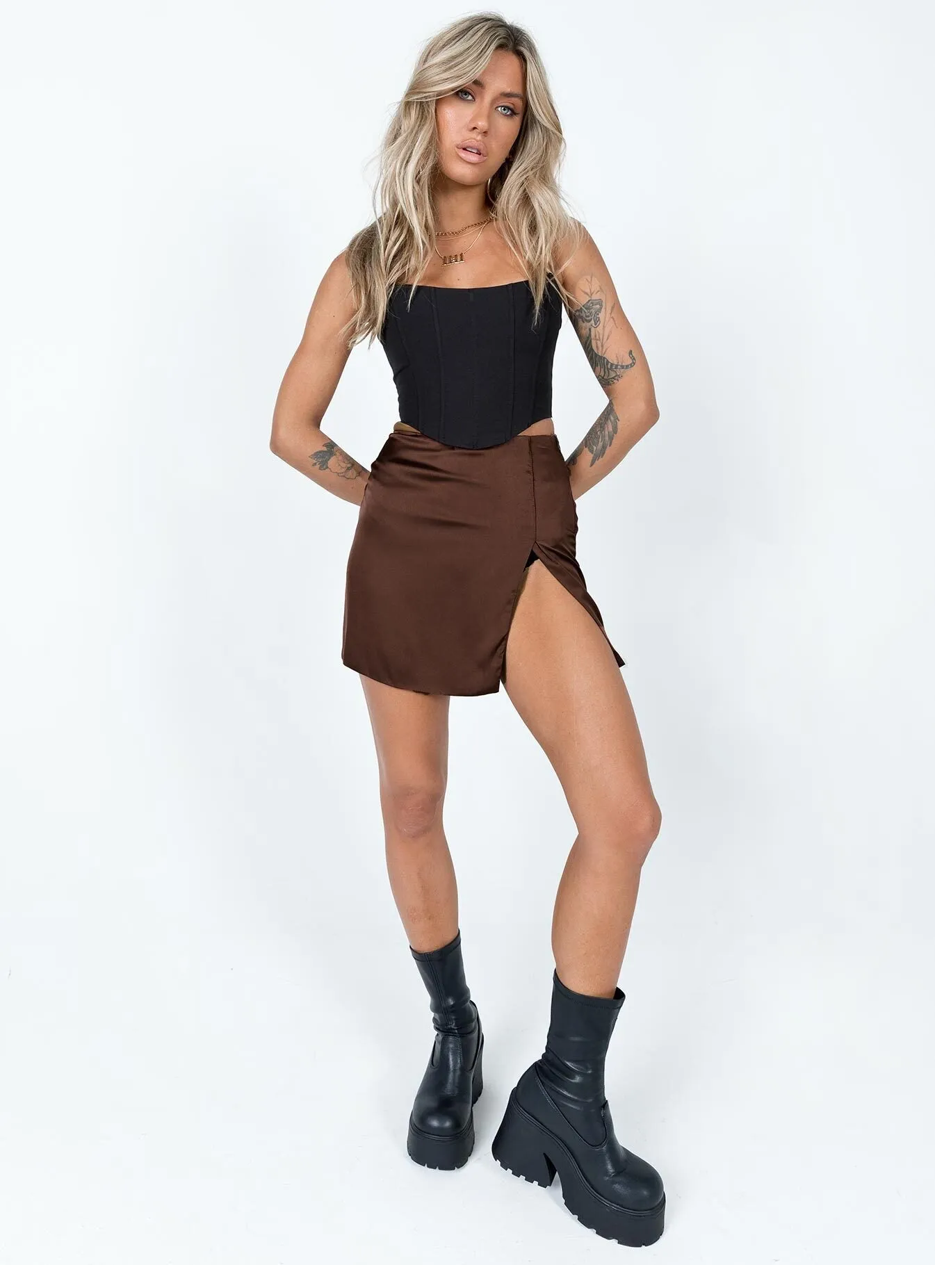 The Smith Mini Skirt Brown