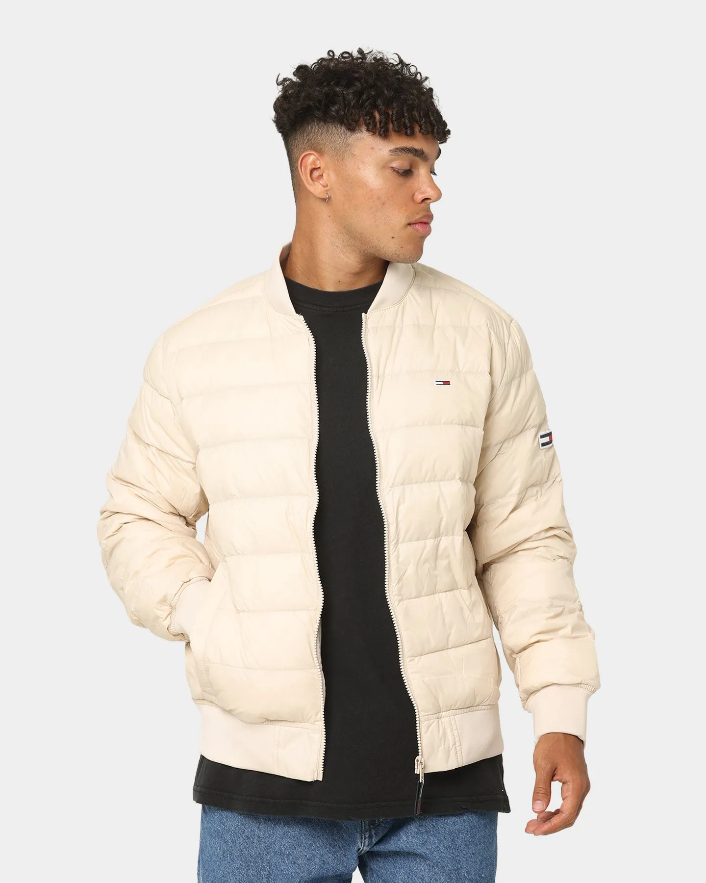 Tommy Jeans Light Down Bomber Jacket Smooth Stone