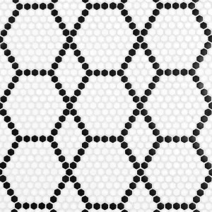 Tulle Classic, Hexagon Mosaic - Glass Tile