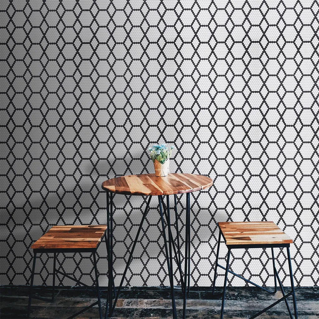 Tulle Classic, Hexagon Mosaic - Glass Tile