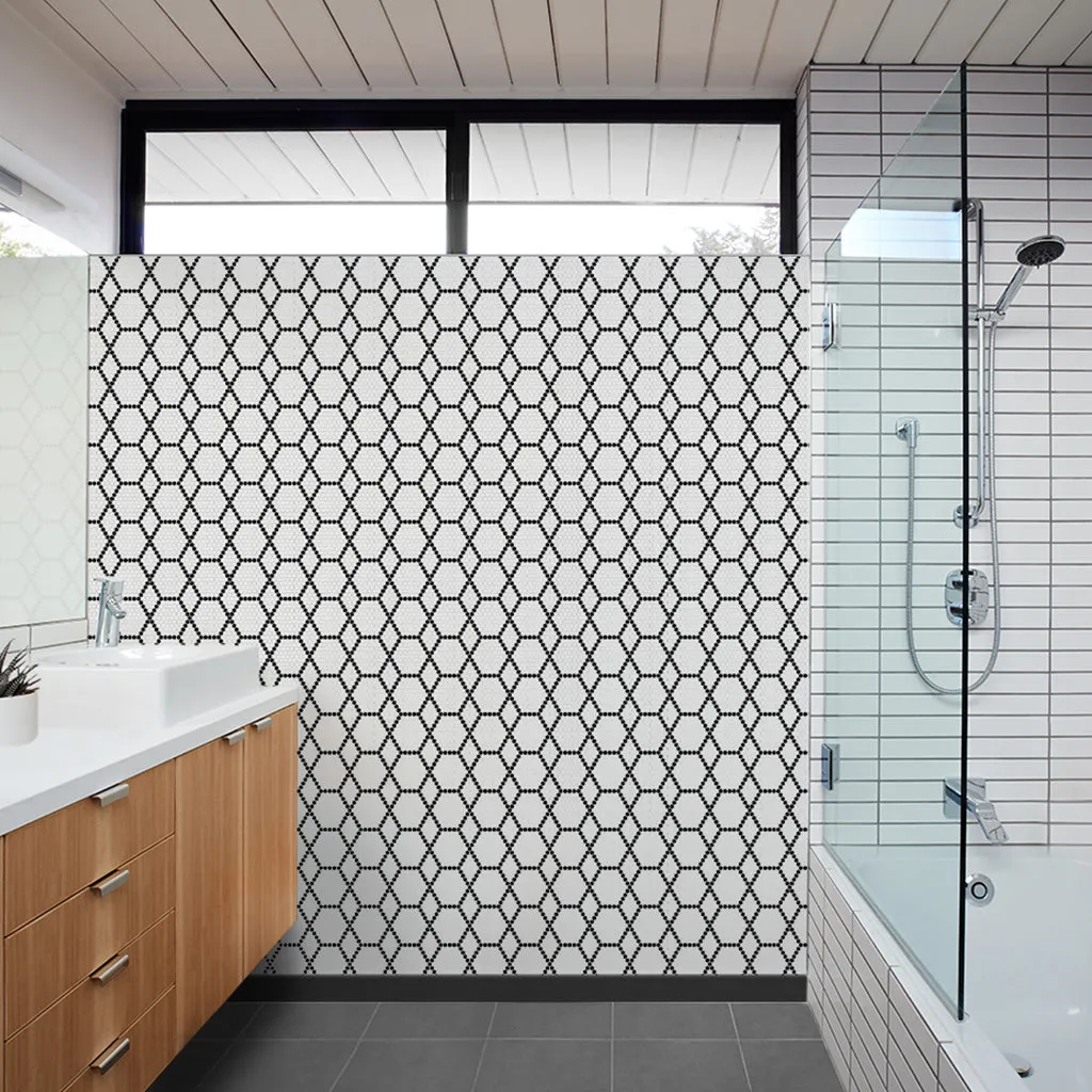 Tulle Classic, Hexagon Mosaic - Glass Tile