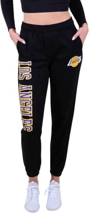 Ultra Game NBA Official Women's Super Soft Active Fleece Sweatpants Joggers, Los Angeles Lakers|Los Angeles Lakers