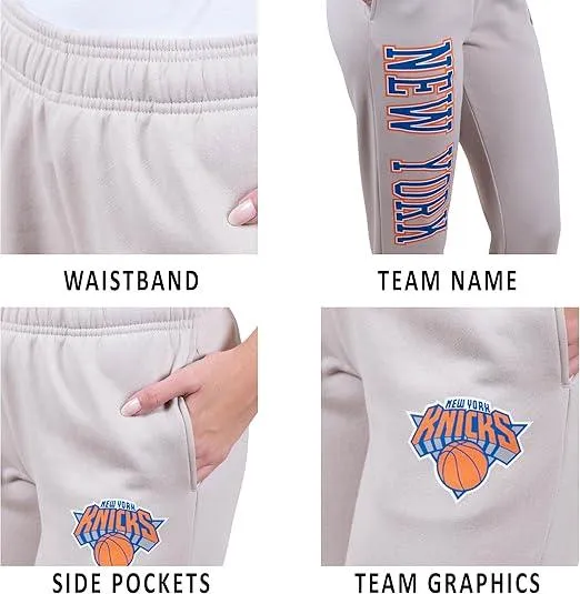 Ultra Game NBA Official Women's Super Soft Active Fleece Sweatpants Joggers, New York Knicks|New York Knicks