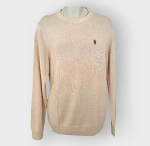 U.S Polo Association Beige Mens Crew Neck Sweater Size XXL