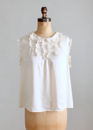 Vintage 1930s Silk Ruffle Babydoll Blouse