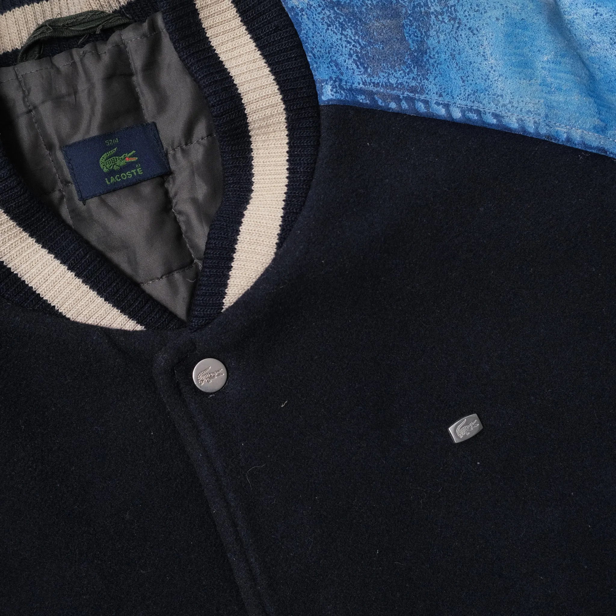 Vintage Lacoste Wool Bomber Jacket Large / XLarge