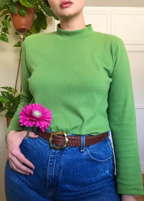 Vintage Lime Green Ribbed Turtleneck - 2X/3X/4X