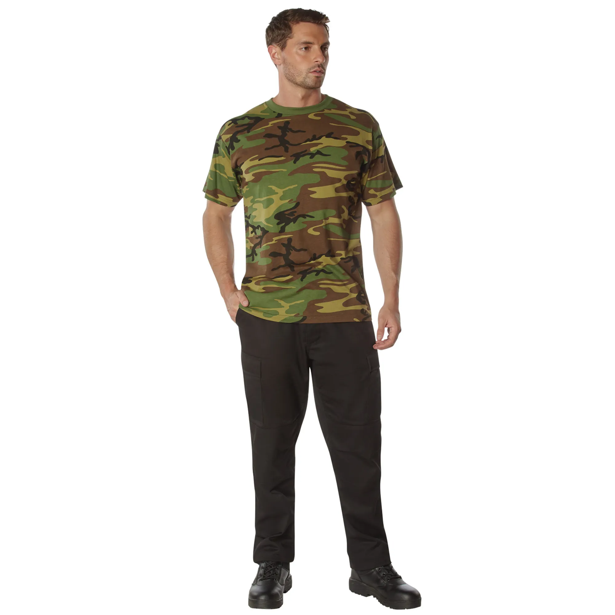 Woodland Camo - 100% Cotton Camo T-Shirt – Standard Fit Camouflage Shirt