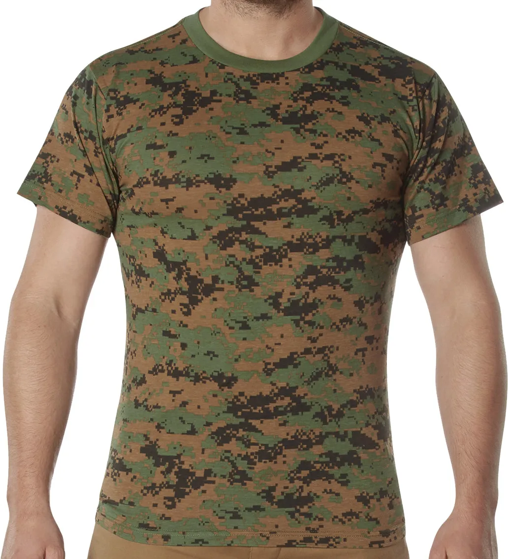 Woodland Digital Camo - 100% Cotton Camo T-Shirt – Standard Fit Camouflage Shirt