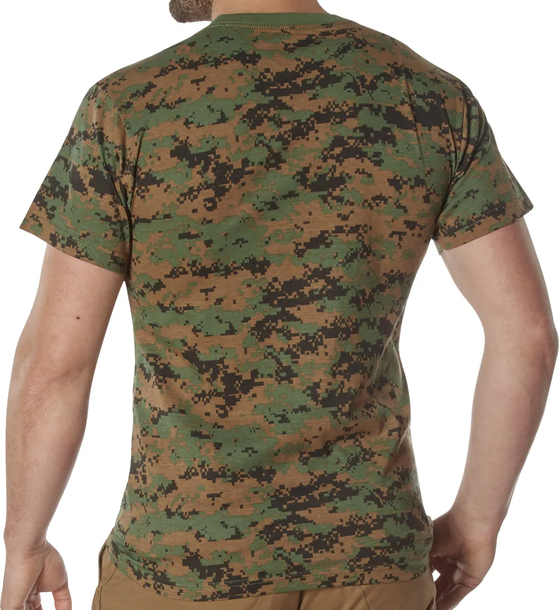 Woodland Digital Camo - 100% Cotton Camo T-Shirt – Standard Fit Camouflage Shirt